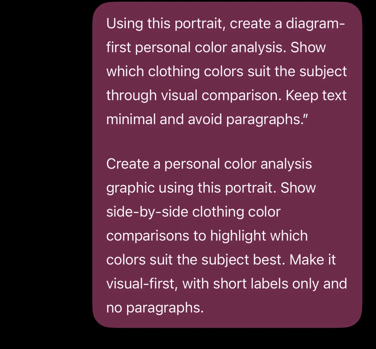 The ChatGPT prompt used to generate the hairstyle analysis