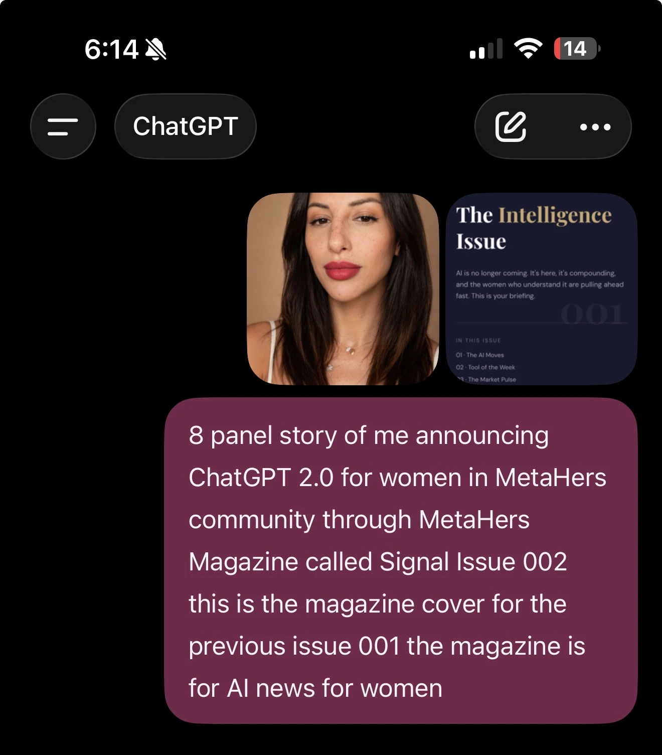 The ChatGPT prompt used to generate the Signal 002 carousel
