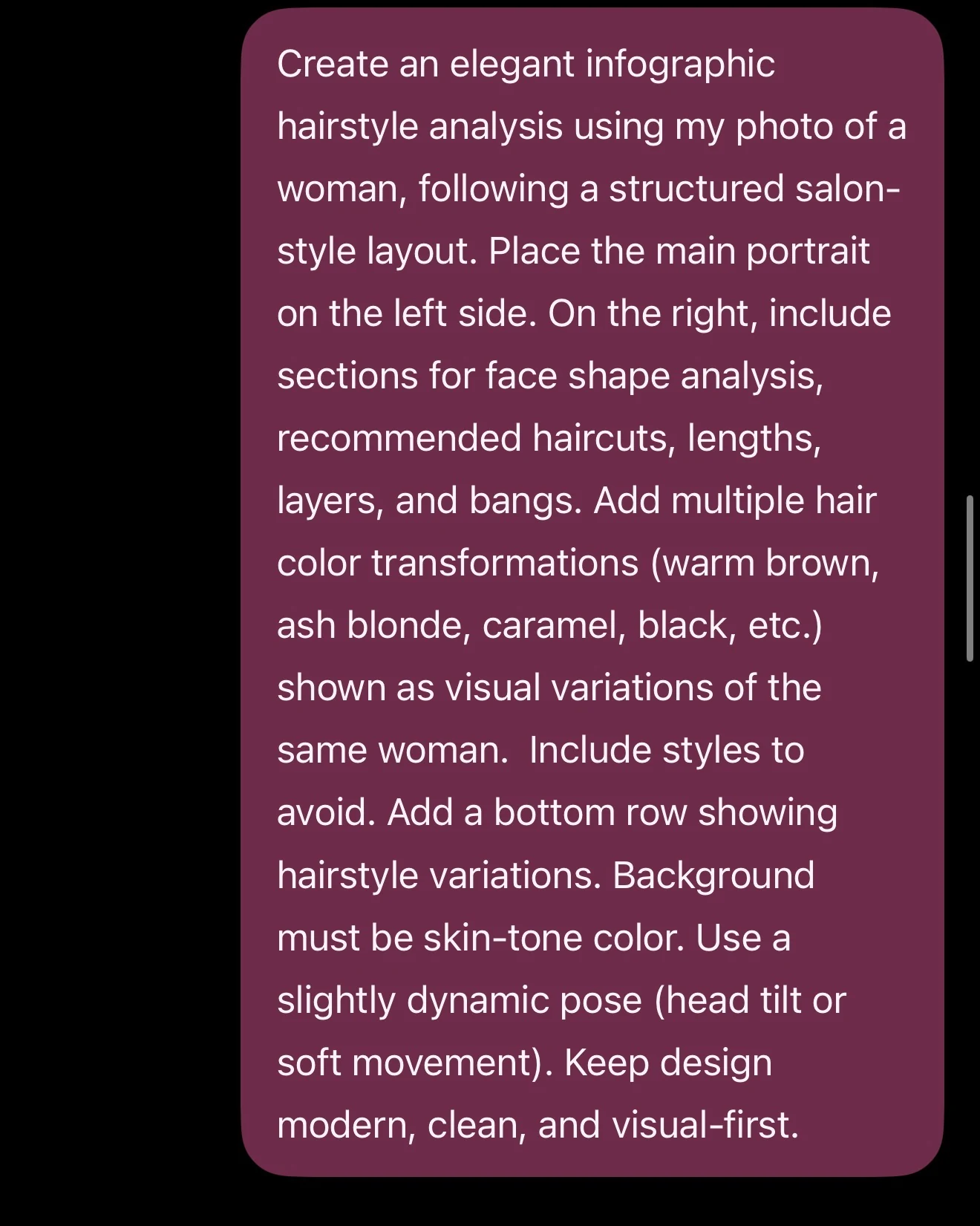 The ChatGPT prompt used to generate the color analysis